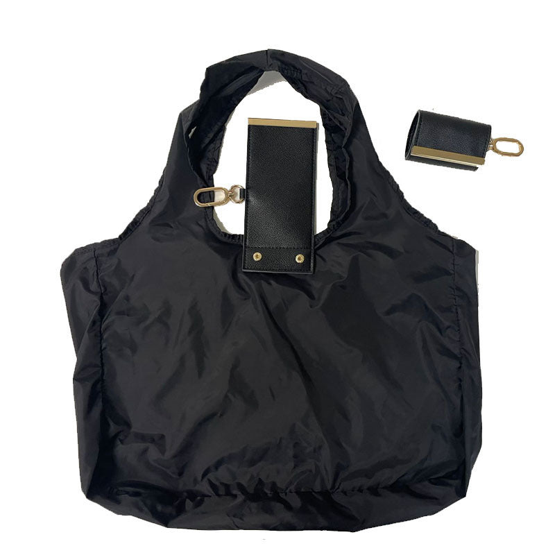 DAVI foldable keychain tote – Black detail
