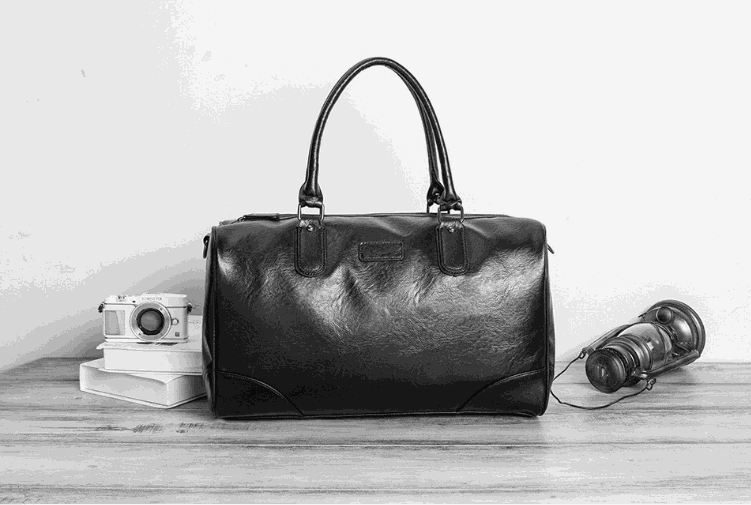 DAVI Men's Bag black vegan leather front view